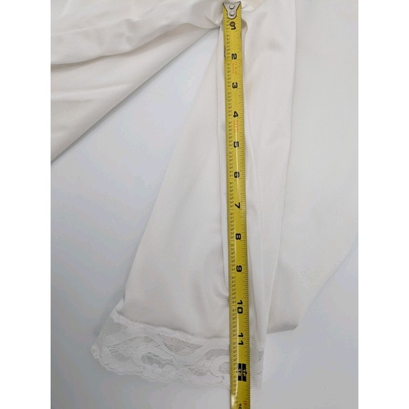 Vintage Vanity White Satin Lace Long Shorts Size M/L Victorian Loungewear - Picture 7 of 7